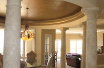 Faux stone columns in New Port Beach house