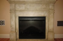 Stone finish fireplace