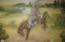 Bucking horse mural