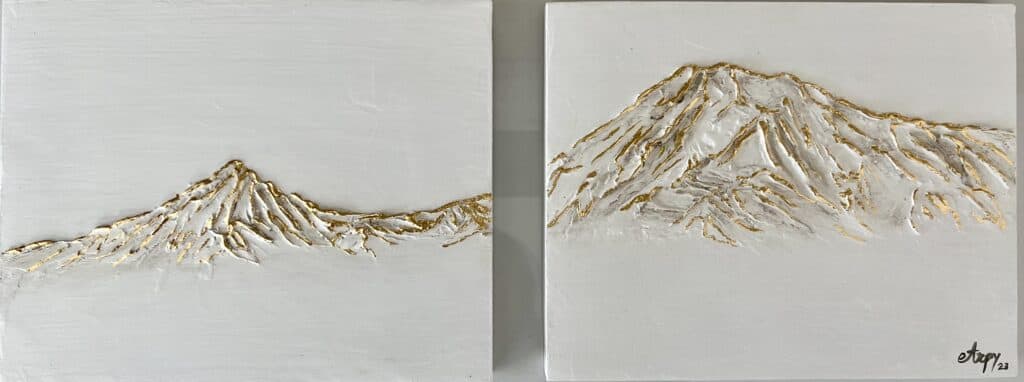 Ararat 2 panels 8x10 mixed media on wood